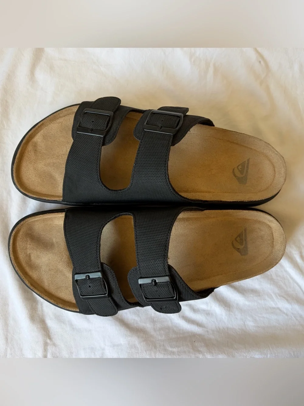 Quicksilver Black Double-Buckle Slide Sandals Sz 13 Mens Great Condition!